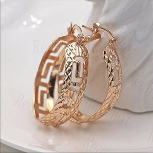 New trendy hollow out style gold tone earrings